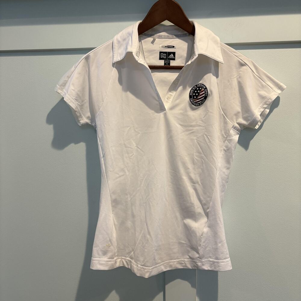 Adidas Shirt Womens XS White ClimaCool 2009 US Senior Open Crooked Stick Golf